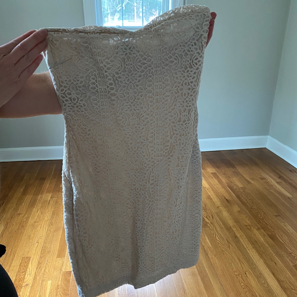 Lace Strapless Mini Dress